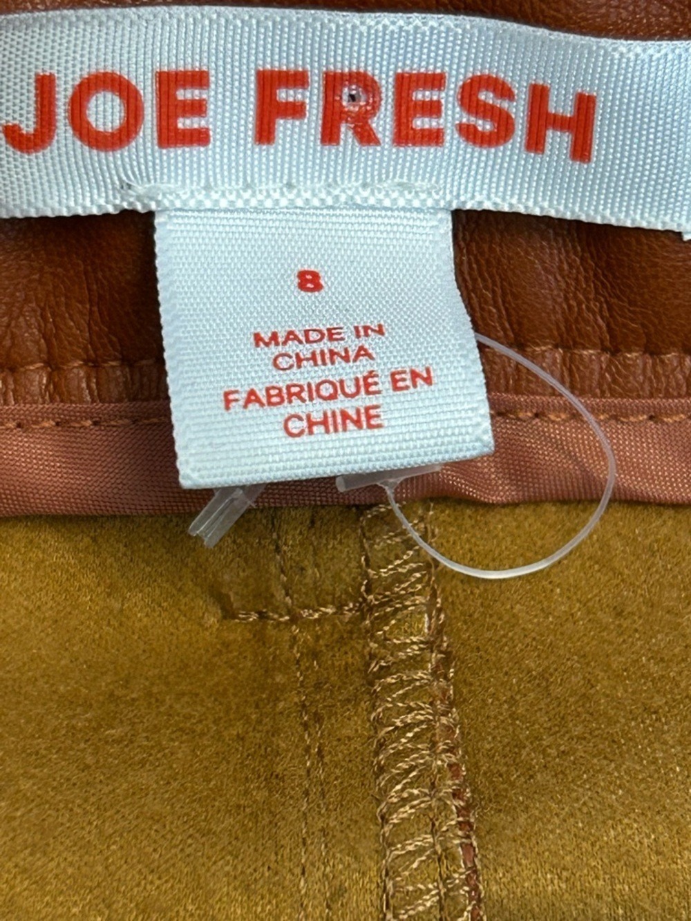Joe fresh rust brown burnt orange fauxl leather vegan straight leg pants 8 NWOT - Picture 9 of 13